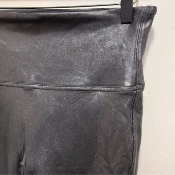 SPANX® Black Faux-Leather Leggings Size XL - Picture 7 of 11